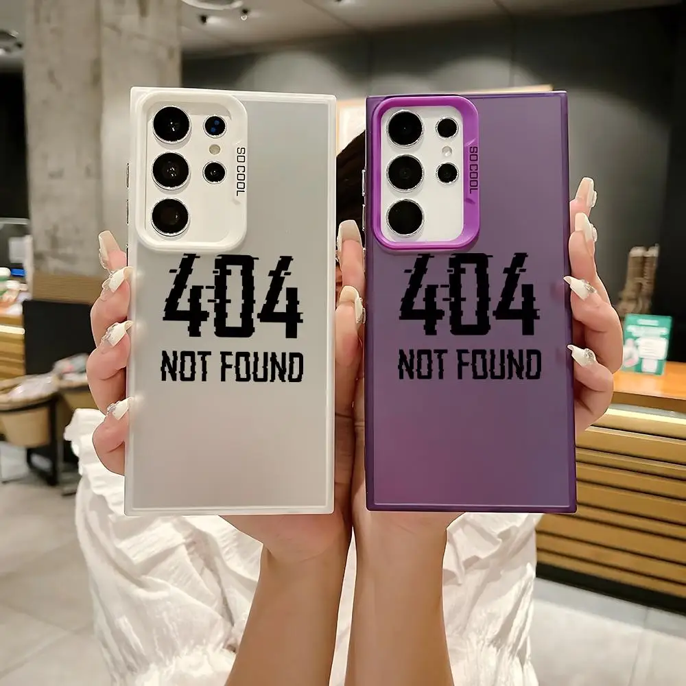 404 لم يتم العثور على جراب هاتف لهاتف سامسونج جالاكسي S25 Edge S24 S23 S22 S21 S20 Ultra Funda حافظة هاتف فضية ملونة من السيليكون
