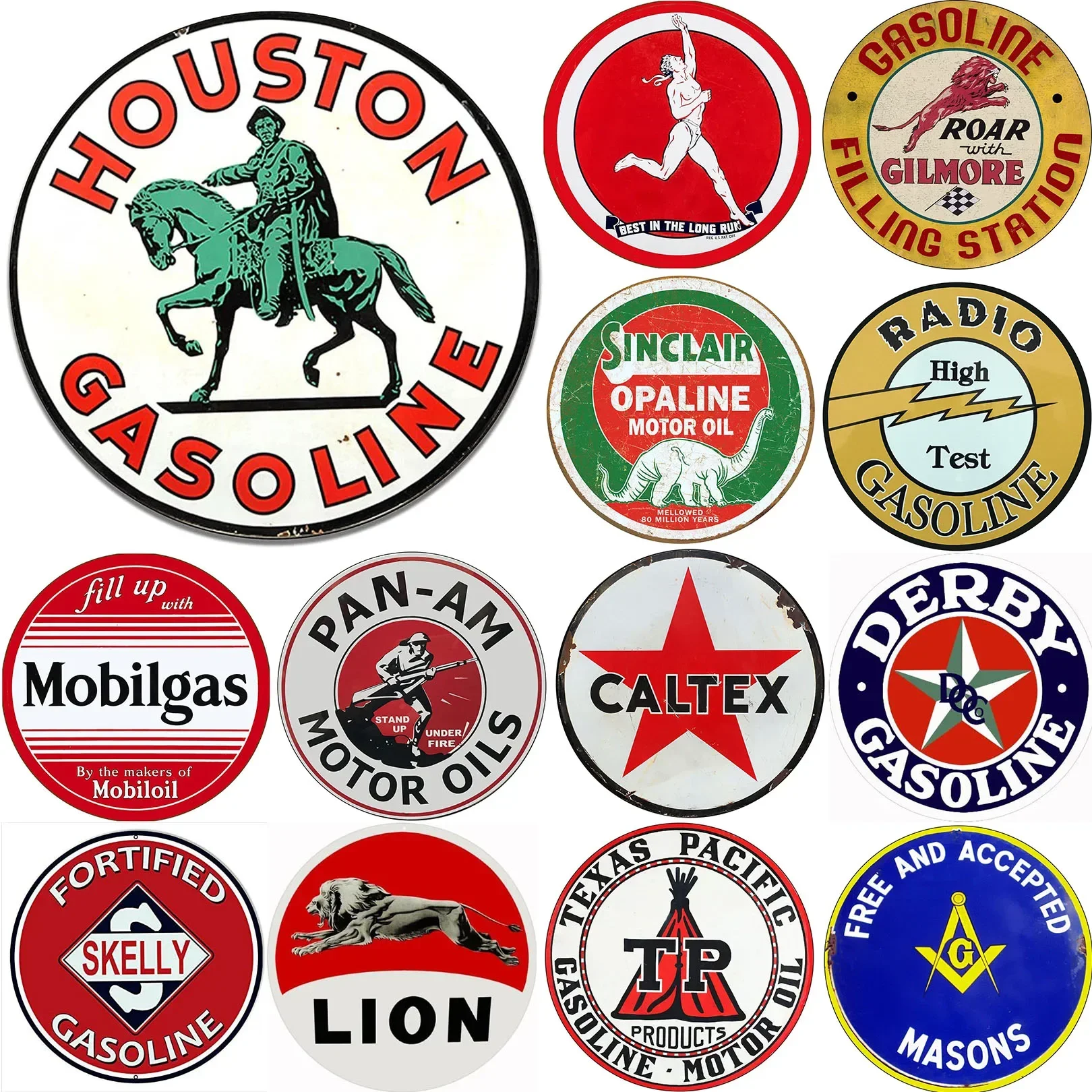 Car Stickers Personality Gasonline Retro Oil Round Stickers  Vinyl Decal Waterproof Decal Auto Accessory Decoration