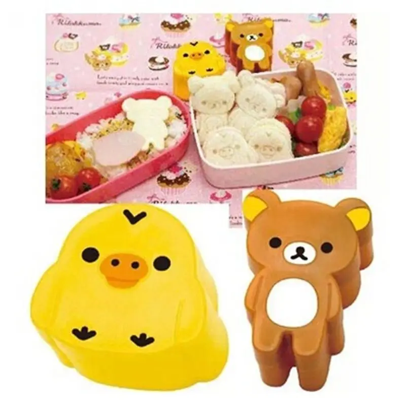 japan Cartoon rilakkuma DIY styling sandwich rice ball mold cute toast cookies mold food grade bento tool baking mold