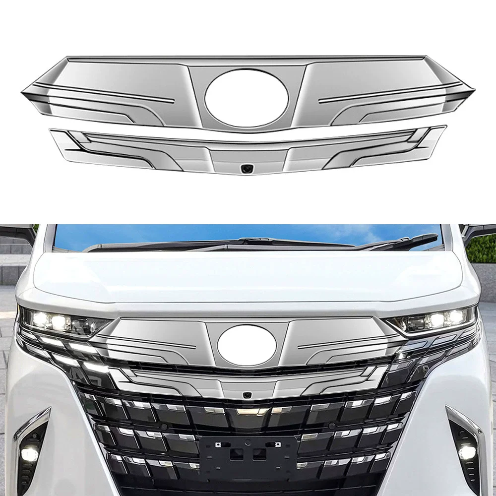 Car Front bumper Grille Trim for Toyota Alphard 2023 modified grill trim sticker Mask Net Radiator body kit Car Accessories