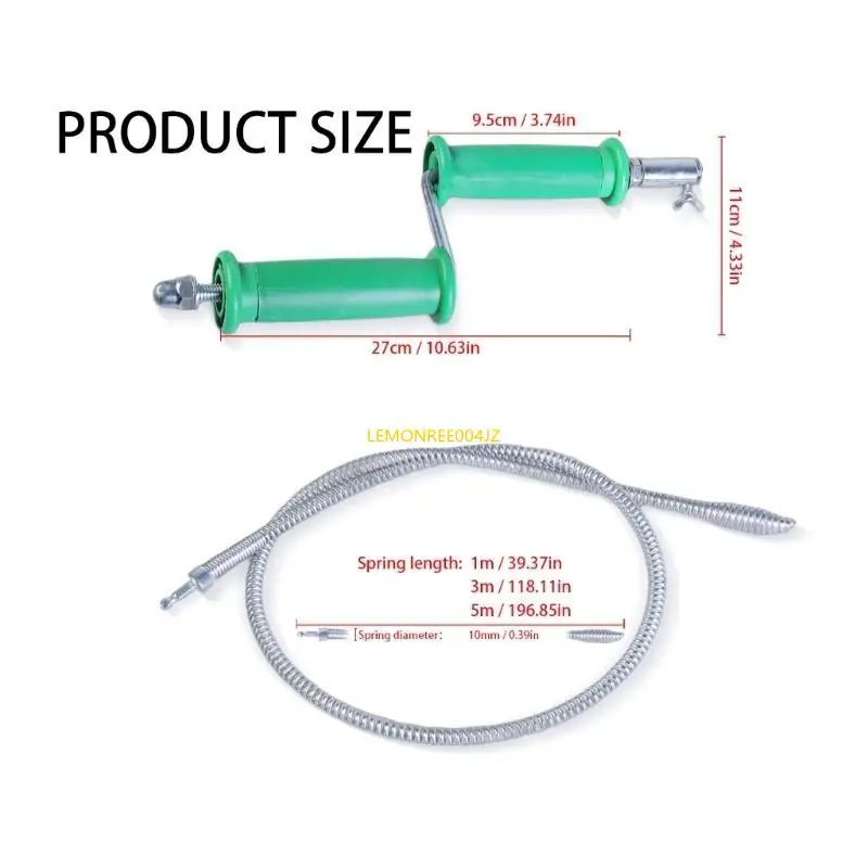 

E7CD Galvanized Steel Drain Unclogging Tool Efficient Clog Remover 10mm for 45° & 90° Pipe Bends Toilets Showers Floor Drains