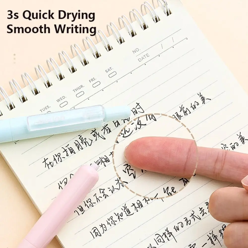 4PCS/Set Quick-drying Pocket Pen 0.5mm Black Ink Smooth Writing Stationery Ballpoint Pen Short Mini Gel Pen Student Specific