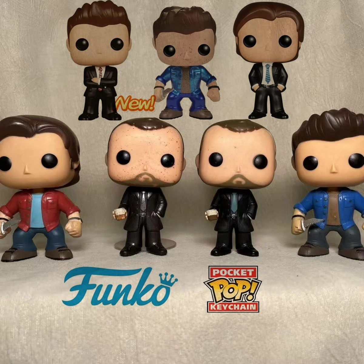 Funko POP Bobby Singer 305 Castiel 95 #   Dean 94 Crowley 200 # Sam 93 # Sobrenatural reúnem a caça tema quente figura de vinil brinquedos modelo