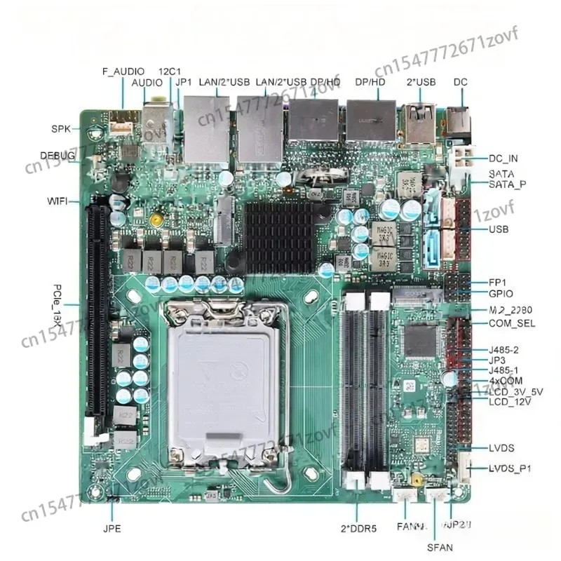 13th generation Mini Itx main board LGA 1700 H610 Q670 2 * LAN 2 * DDR5 X86 industrial all-in-one main board