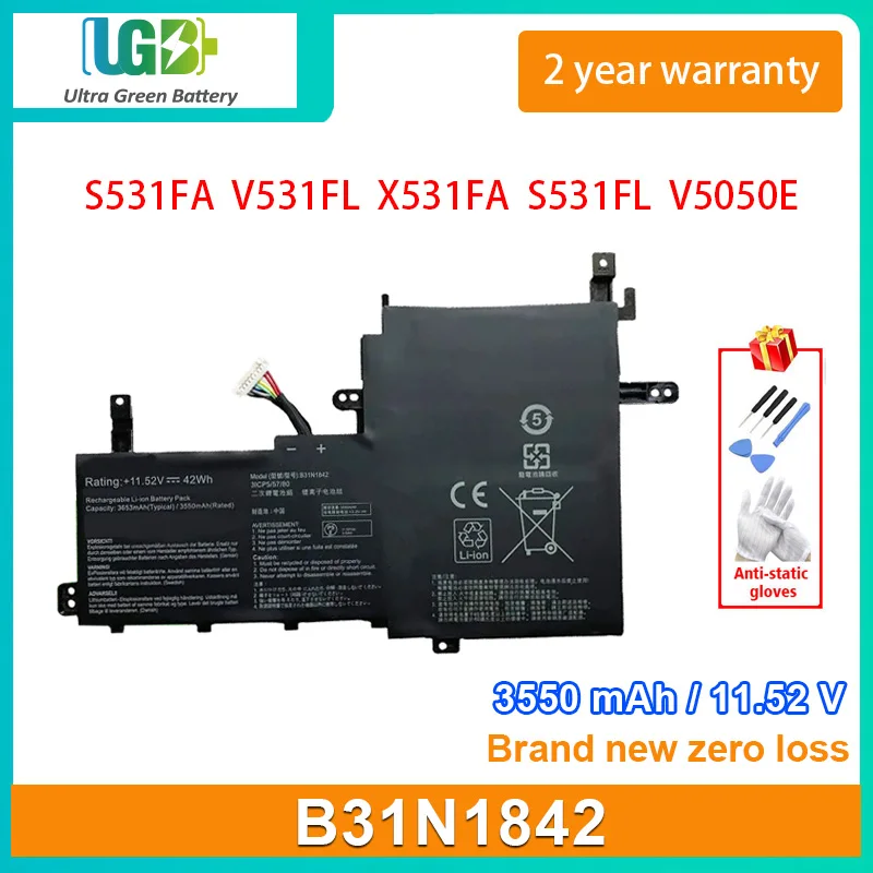 UGB New B31N1842 Laptop Battery For Asus VivoBook 15 M513UA X513EA X513IA X513EQ S15 S531FA S531FL K513EA X531FA V5050E V531FL 1