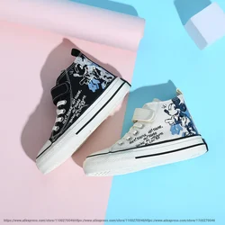 Disney Cartoon Mickey Shoes High-Top Children's Canvas Shoes Sneakers Student Non-slip Lightweight Shoes For Girl Boy Size 24-40