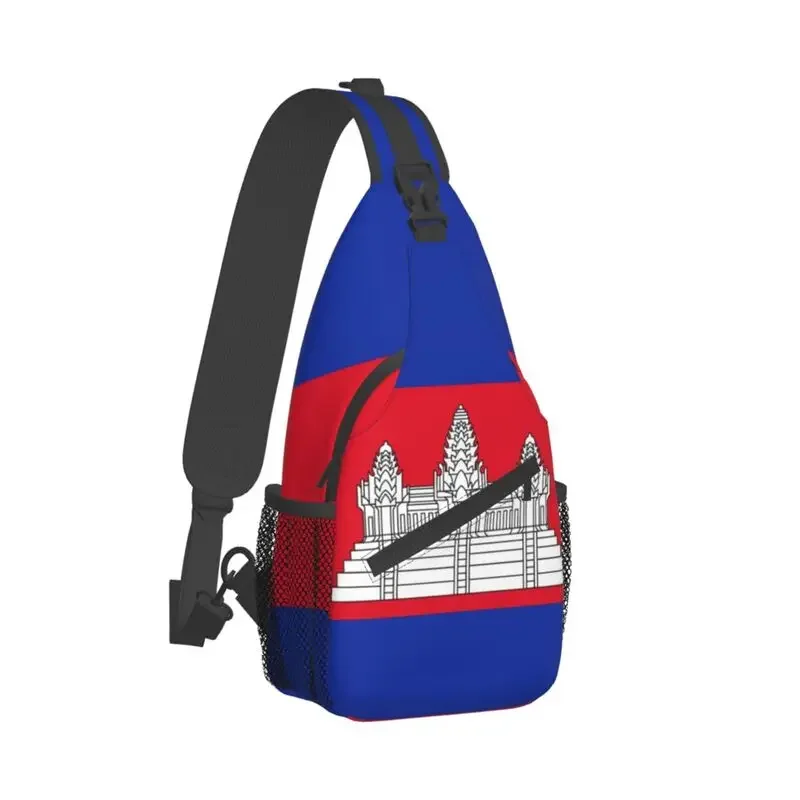 The Cambodia Flag Crossbody Sling Backpack Men Custom Chest Shoulder Bag for Traveling Daypack