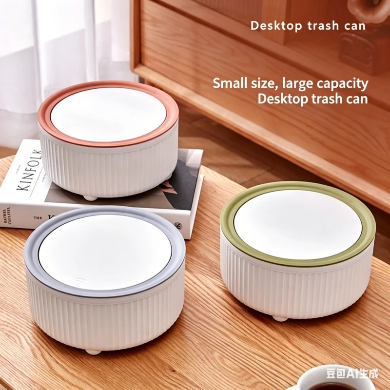 

Desktop trash can, open lid, press small paper basket, living room, coffee table, table with lid, mini home office