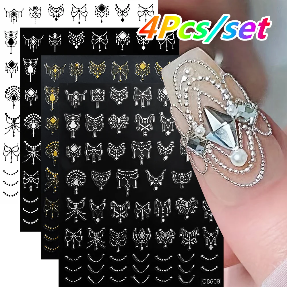 4 Blatt/Set Römischer Buchstabe Nagelaufkleber 3D Laser Gold/Silber/Schwarz/Weiß Buchstaben Nagelaufkleber DIY Altes Alphabet Maniküre Slider NK*4