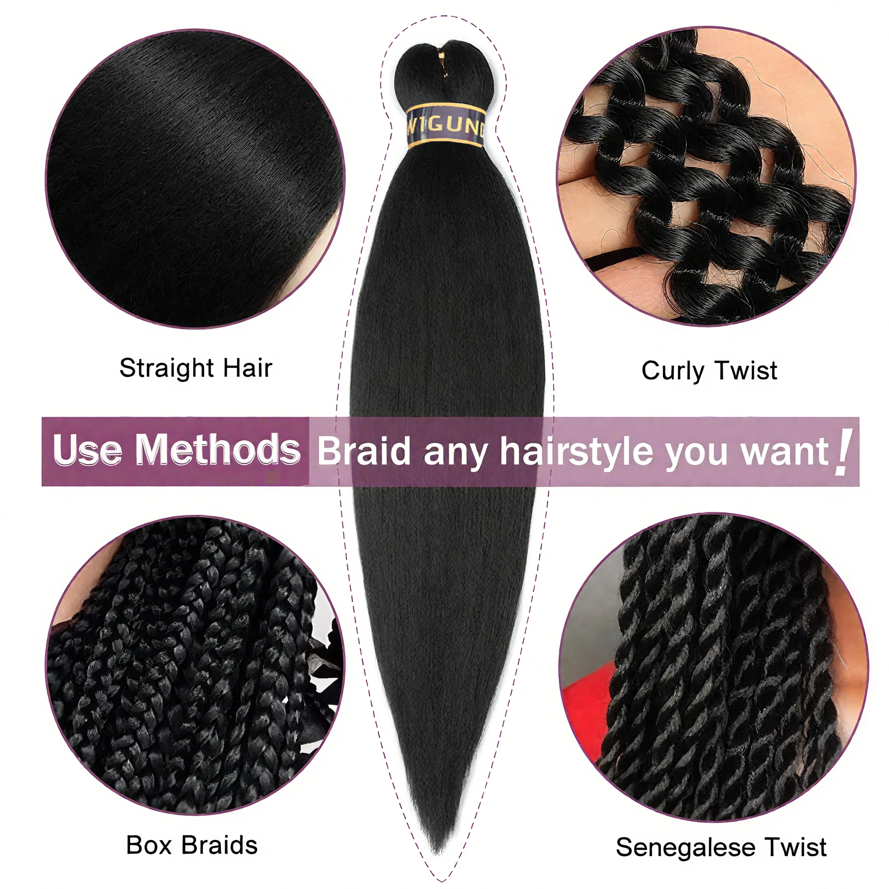 3 peças por pacote sintético pré-esticado trança extensões de cabelo configuração de água quente kanekalon macio yaki textura embalagem fina
