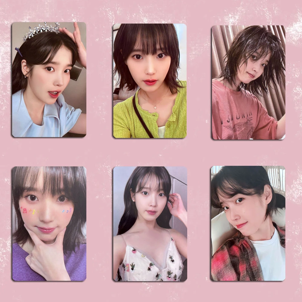 

6Pcs/Set KPOP IU Fan Concert Photocards Lee Ji Eun 2023 I+UN1VER5E Postcard Double-Sided LOMO Cards Fans Colection Gift