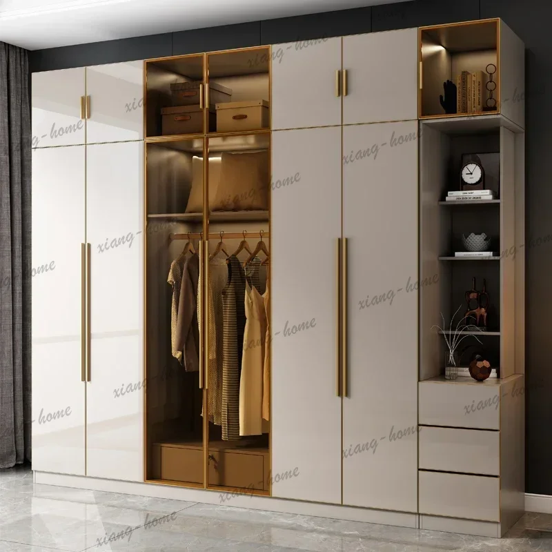 FG Shelves Glass Doors Wardrobe closet organizer system Living Room Organizer Open Wardrobes Luxury Cupboard Bedroom Furniture