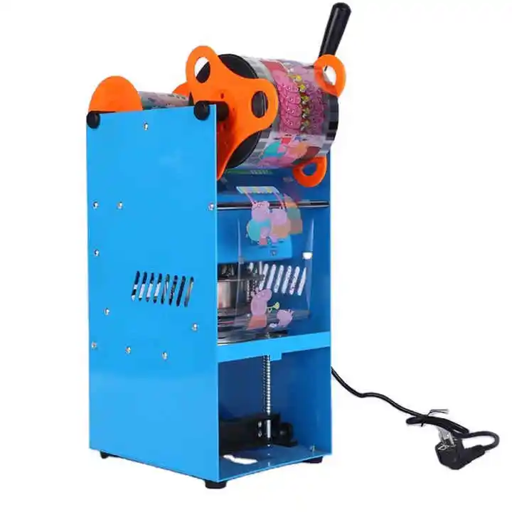 Semi-Automatic Small Coffee Cup Sealer Plastic Yogurt Cup Juice Bubble Tea Equipment Jelly Boba Milk Tea Cup Sealing Machine