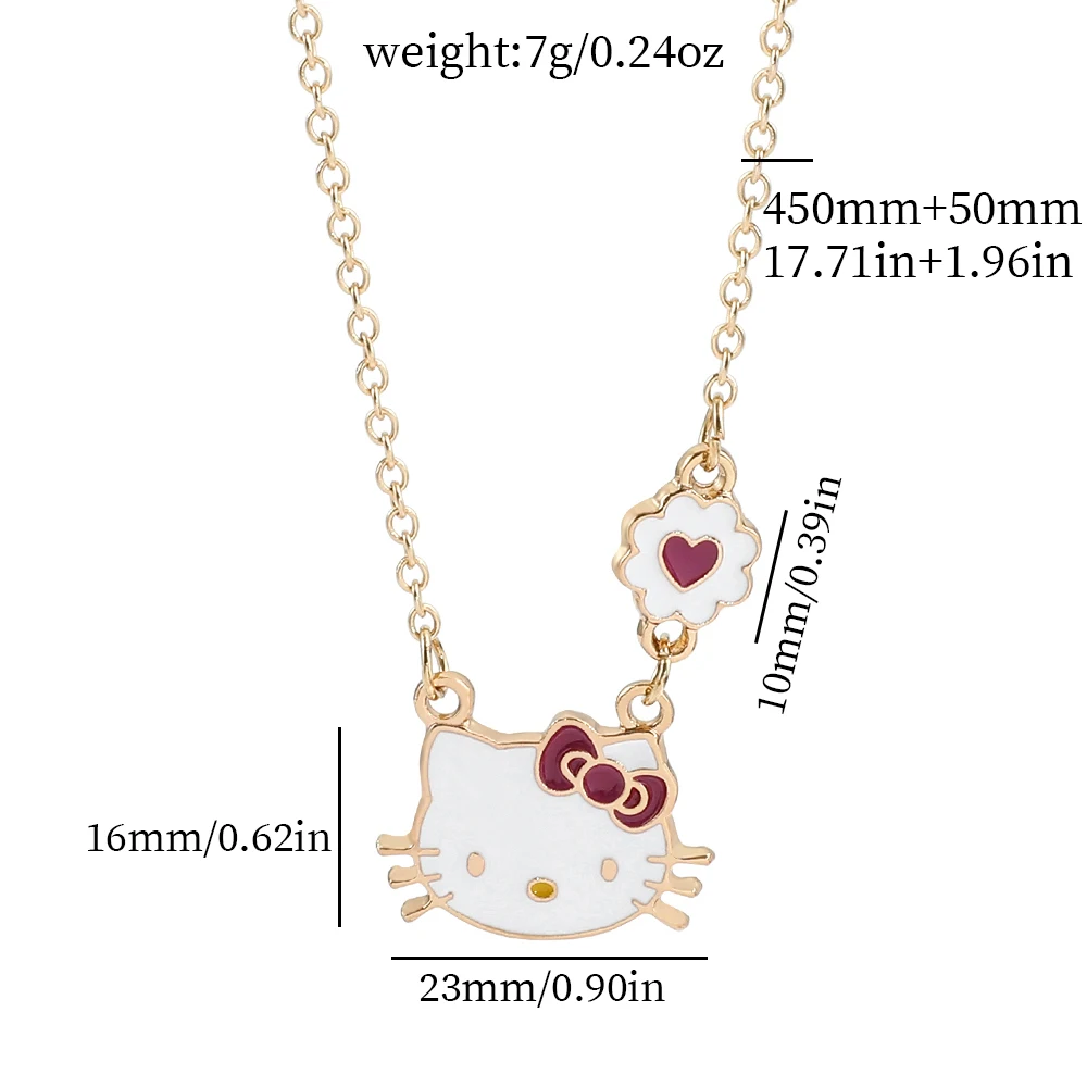 Sanrio Hello Kitty Y2k Necklace New Women Hello Kitty Earrings for Kids Fashion Jewelry Kawaii Trinkets