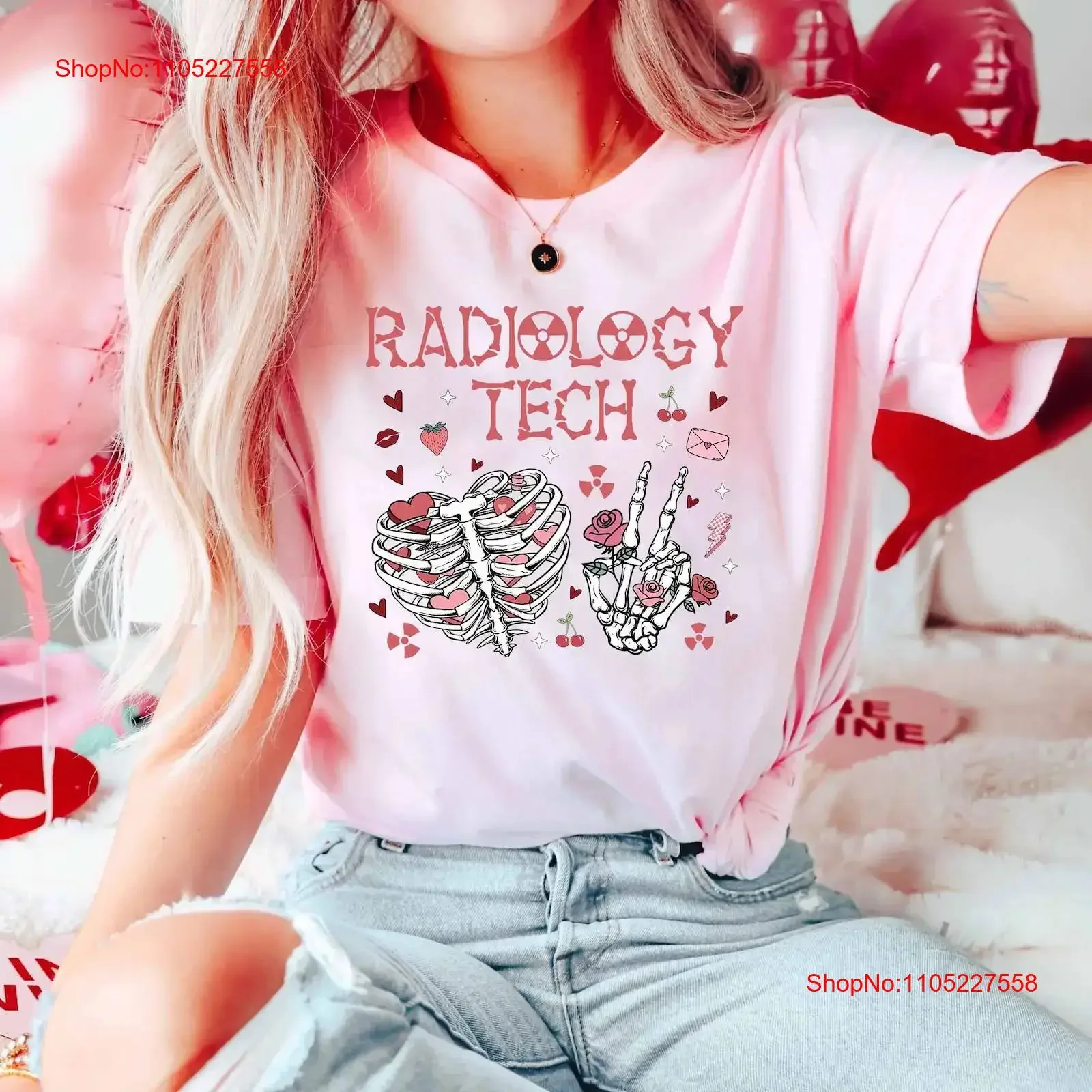 Camiseta de San Valentín para Técnicos de Radiología, con diseño 'Rad Radiate Love Xray', estilo vintage, lavada, streetwear, suave, transpirable, elástica, moda casual