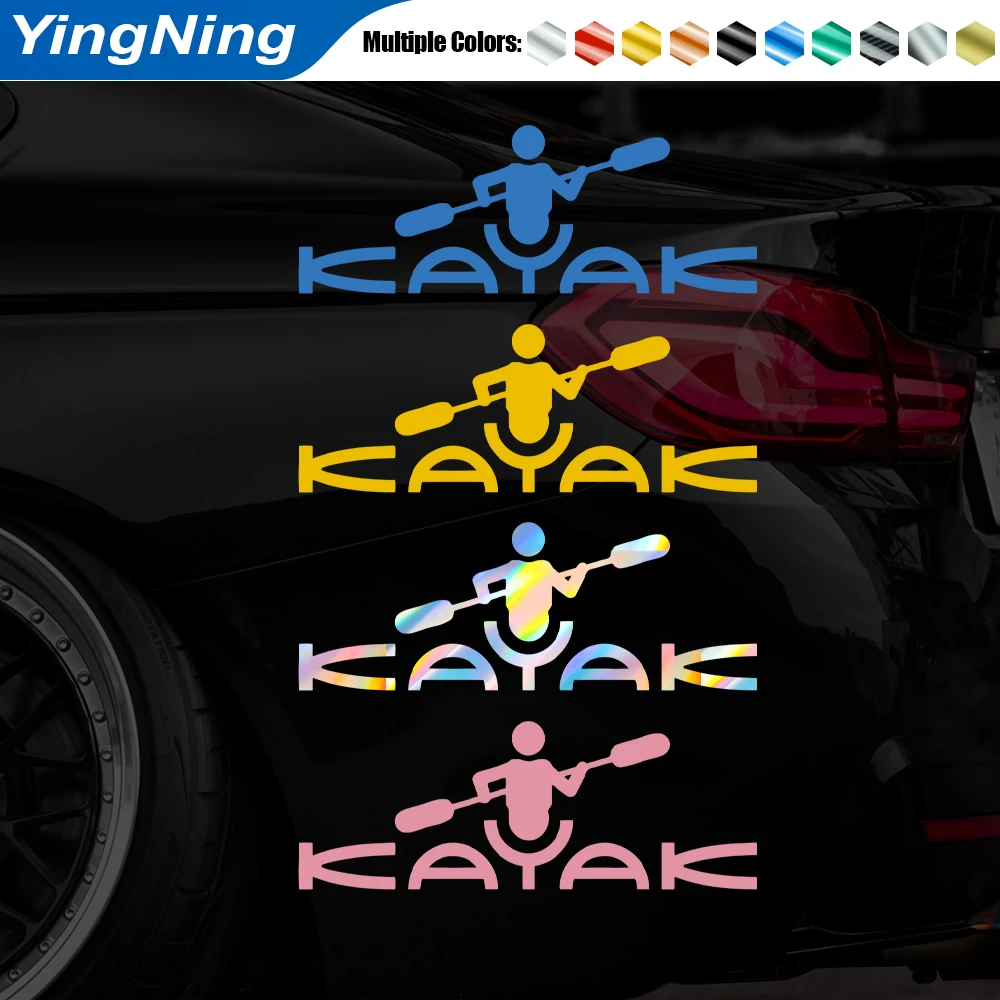 

Светоотражающая наклейка на автомобиль с изображением каяка, креативная виниловая наклейка для автостекла, бампера, багажника, водонепроницаемая, для декора лодок и каяков