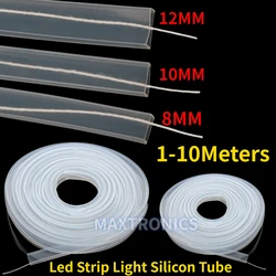 1-10Meters Transparent Silicon Tube 8MM/10MM/12MM for SMD5050 3528 WS2811 WS2812B Waterproof IP67 / IP68 Led Strip Light