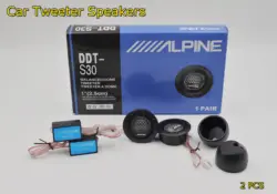 2PCS ALPINE S30 Car Stereo Speakers Music Soft Dome Balanced Car Tweeters 180W Car Audio Silk Film Speaker Boxes High-Pitche