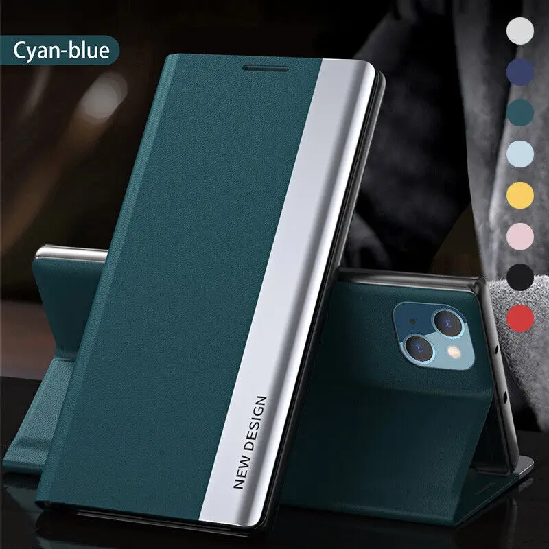

Luxury Plating Magnetic Flip Leather Phone Case For iPhone 16 15 Plus 14 13 12 11 Pro Max Fundas Shockproof Stand Holder Cover