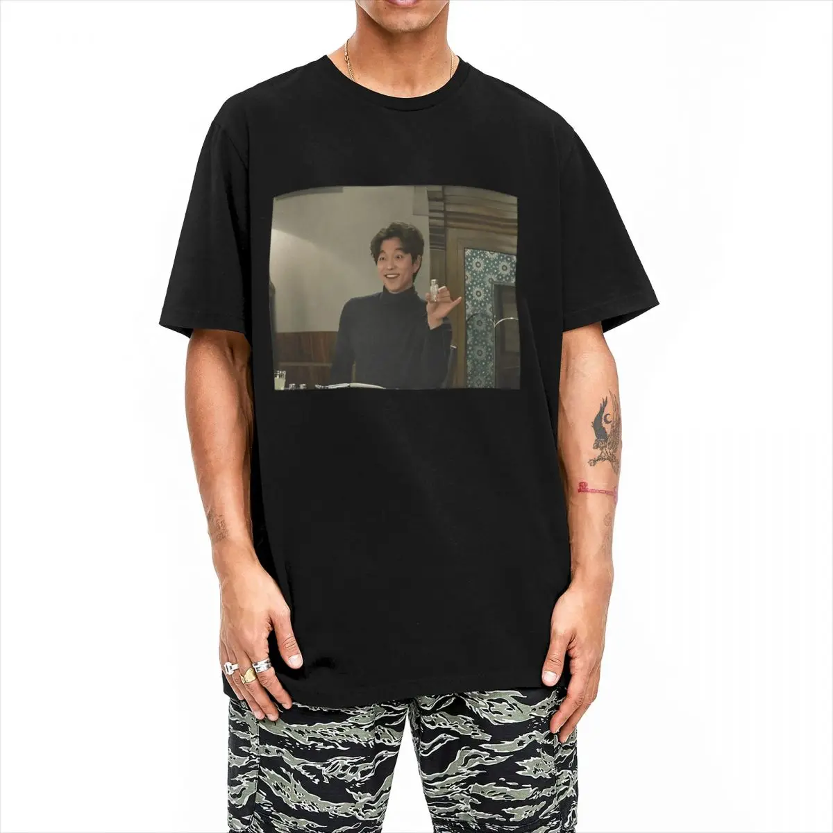 Man T Shirt Gong Yoo T-Shirts Fashion Summer Tee Shirt Classic Design Cotton Tops Gift Idea