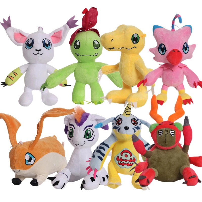 20-32cm Digital Monster Plush Stuffed Toys Cartoon Anime Figures Tailmon Palmon Agumon Model Dolls Pendant Kids Birthday Gifts