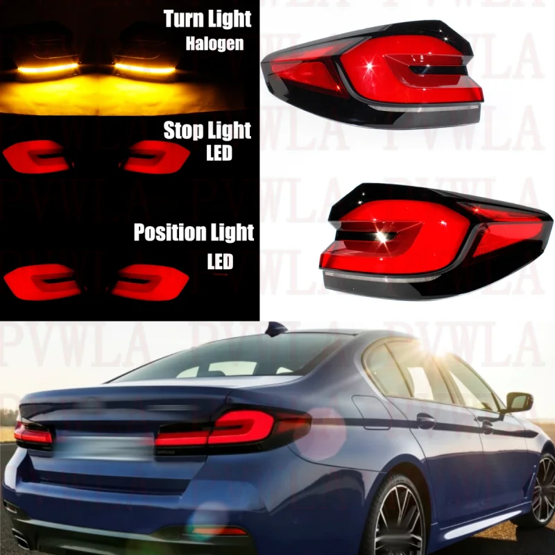 

Pair Outer Side Tail Light Rear Lamp For BMW G30 G38 LCI M5 F90 M550i xDrive 520i 530e 530i 540i 2021 2022 2023