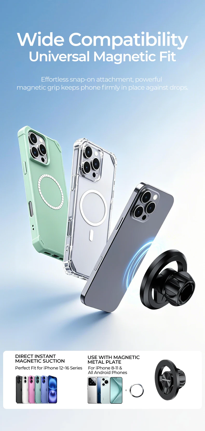 Magnetischer Telefonhalter & Zubehör für MagSafe Gym, Verstellbarer Magnet, Stoßfester Ständer für Auto-Handys, kompatibel mit iPhone Pro und Samsung – Detail 20