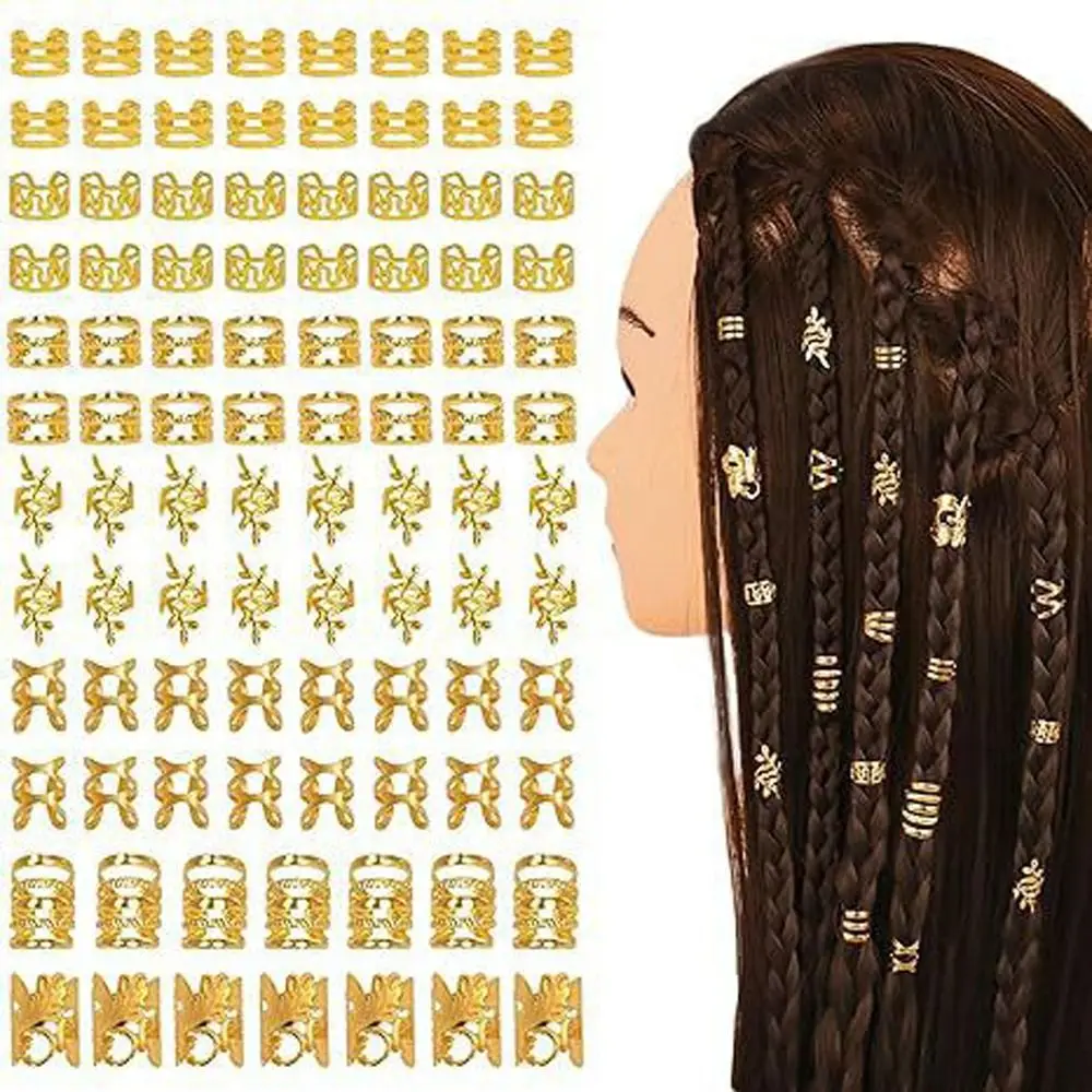 

210pcs Dread Locks Hollow Out Hair Ring Hair Braiding Metal Cuff Clips Dreadlocks Beads Charm Multi Style Hair Braid Tubes