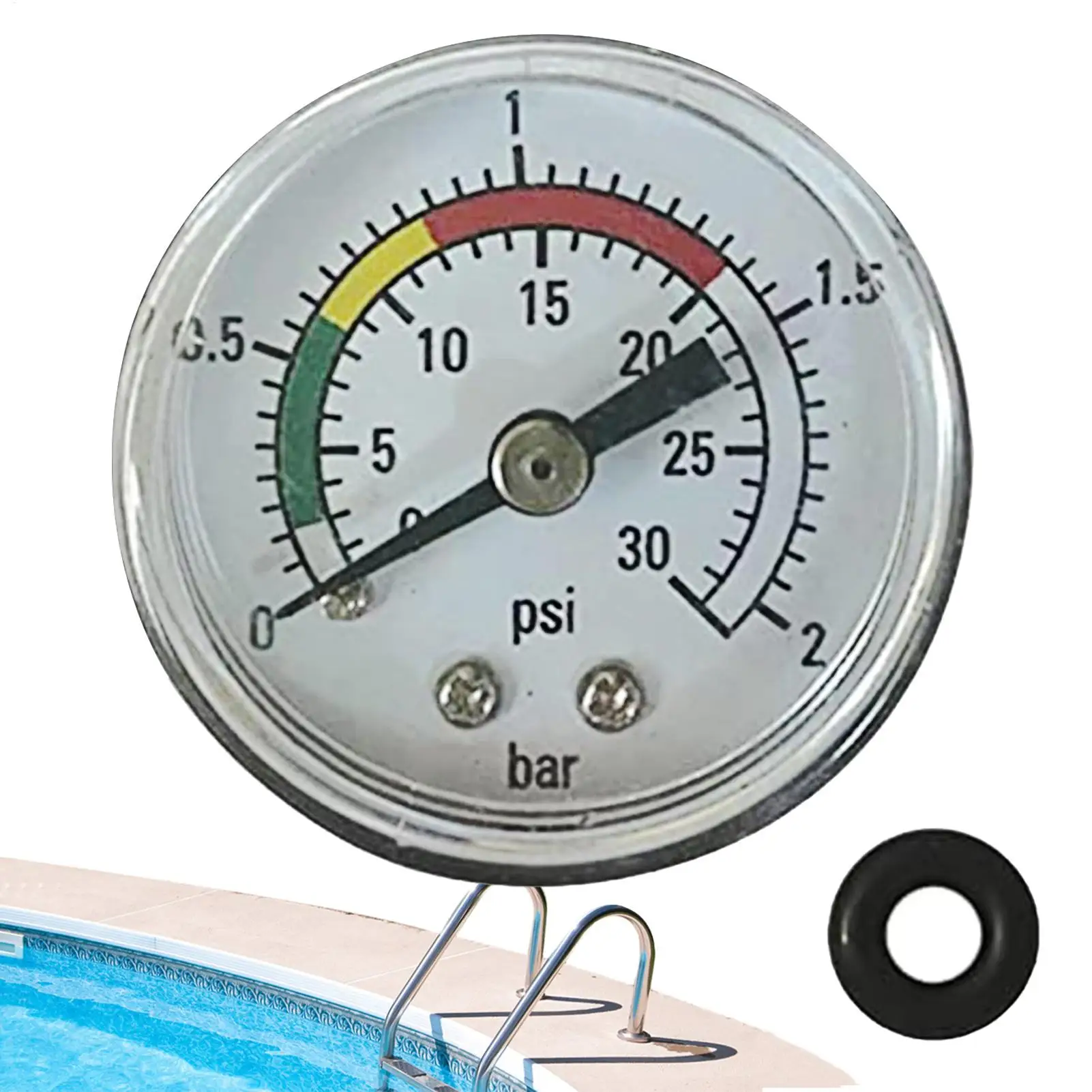 Manometro per piscina, impermeabile, resistente, tester per filtro a sabbia, indicatore per pompa dell'acqua, ideale per giardini, cortili, case e app