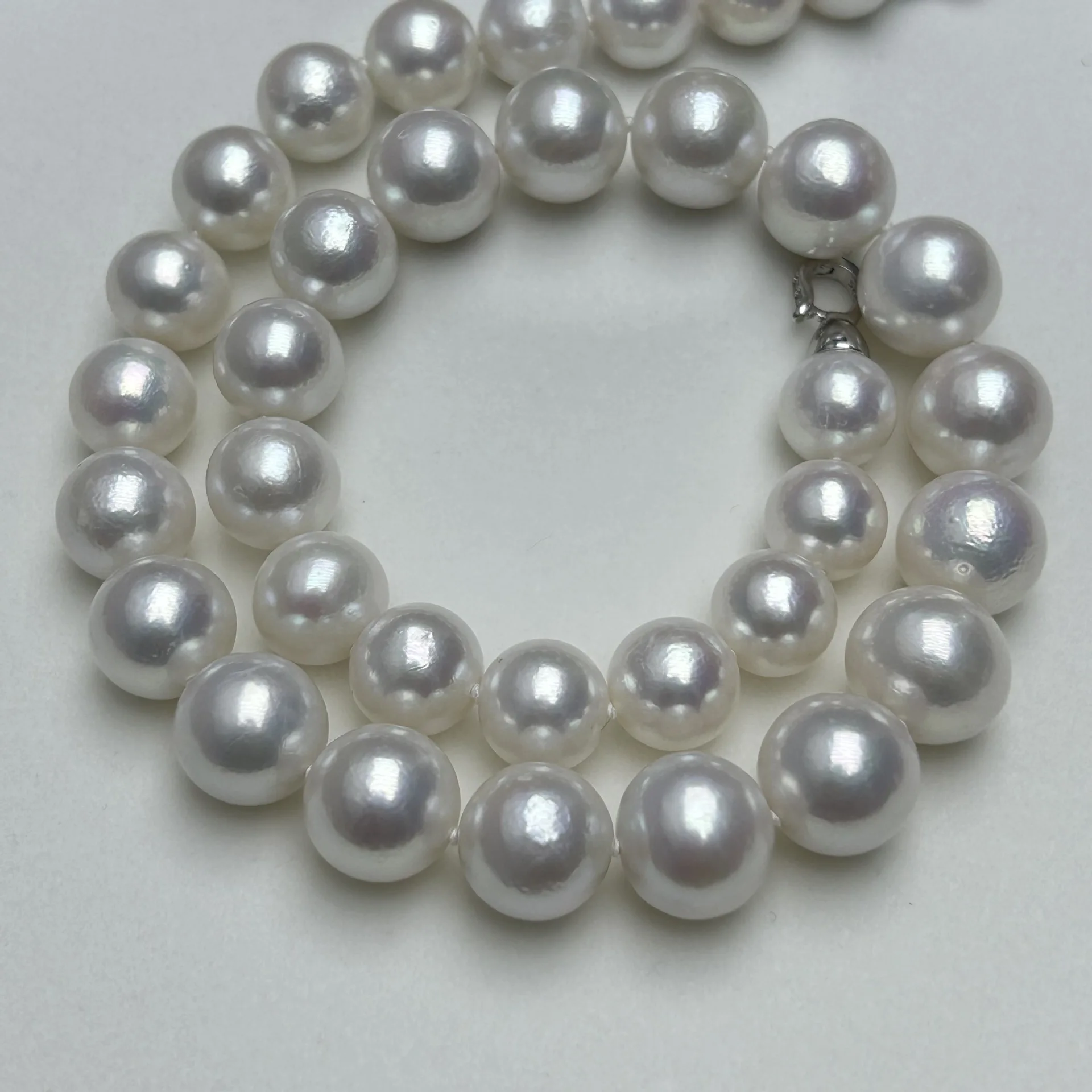 

Ожерелье из натурального пресноводного жемчуга Эдисона 11–14 мм, ярко-белый сильный блеск, почти круглые минимальные пятна, ювелирные изделия из жемчуга премиум-класса