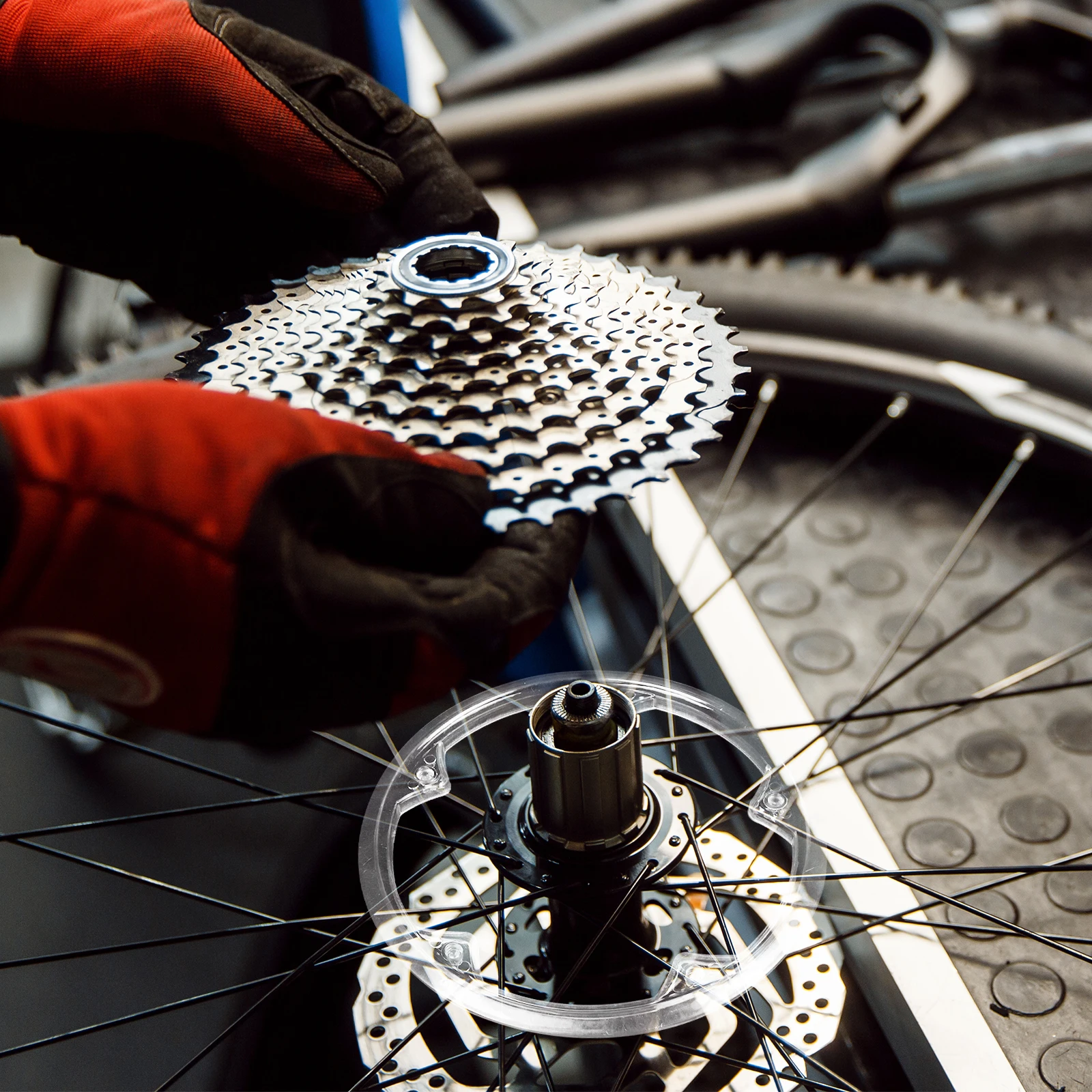 Protector de plato de bicicleta, 48 dientes, plástico duradero, protector de piñón de bicicleta de montaña y carretera, disco dental, desgaste antisuciedad