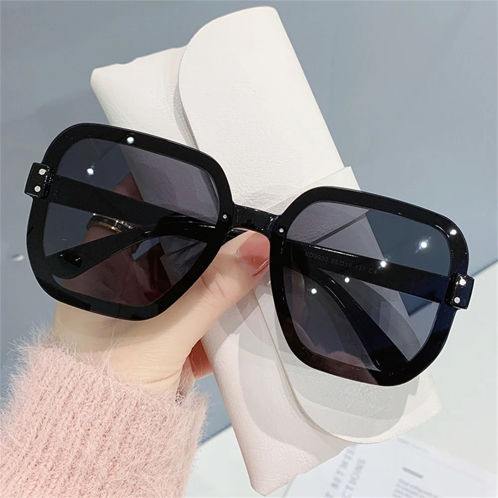 Women's Sunglasses Large Big Frame Casual Sunglasses Gradient Ocean Piece Rice Nails Sunshade Outdoor Sun Protection Glasses