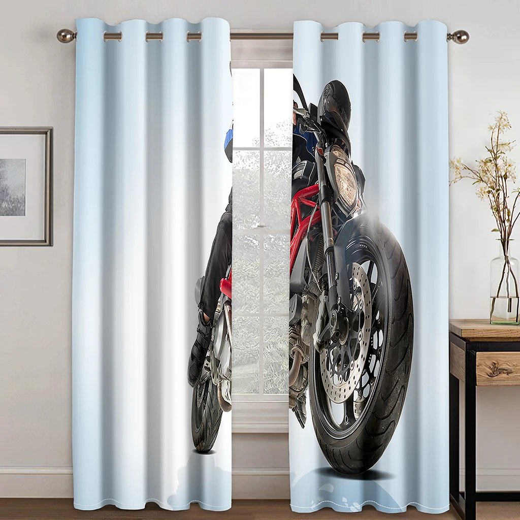 

Boys Like Motorcycle Pattern Curtains 2 Panel Mountain Dirt Bike Pattern Curtains Living Room Bedroom Kids Room Window Decor