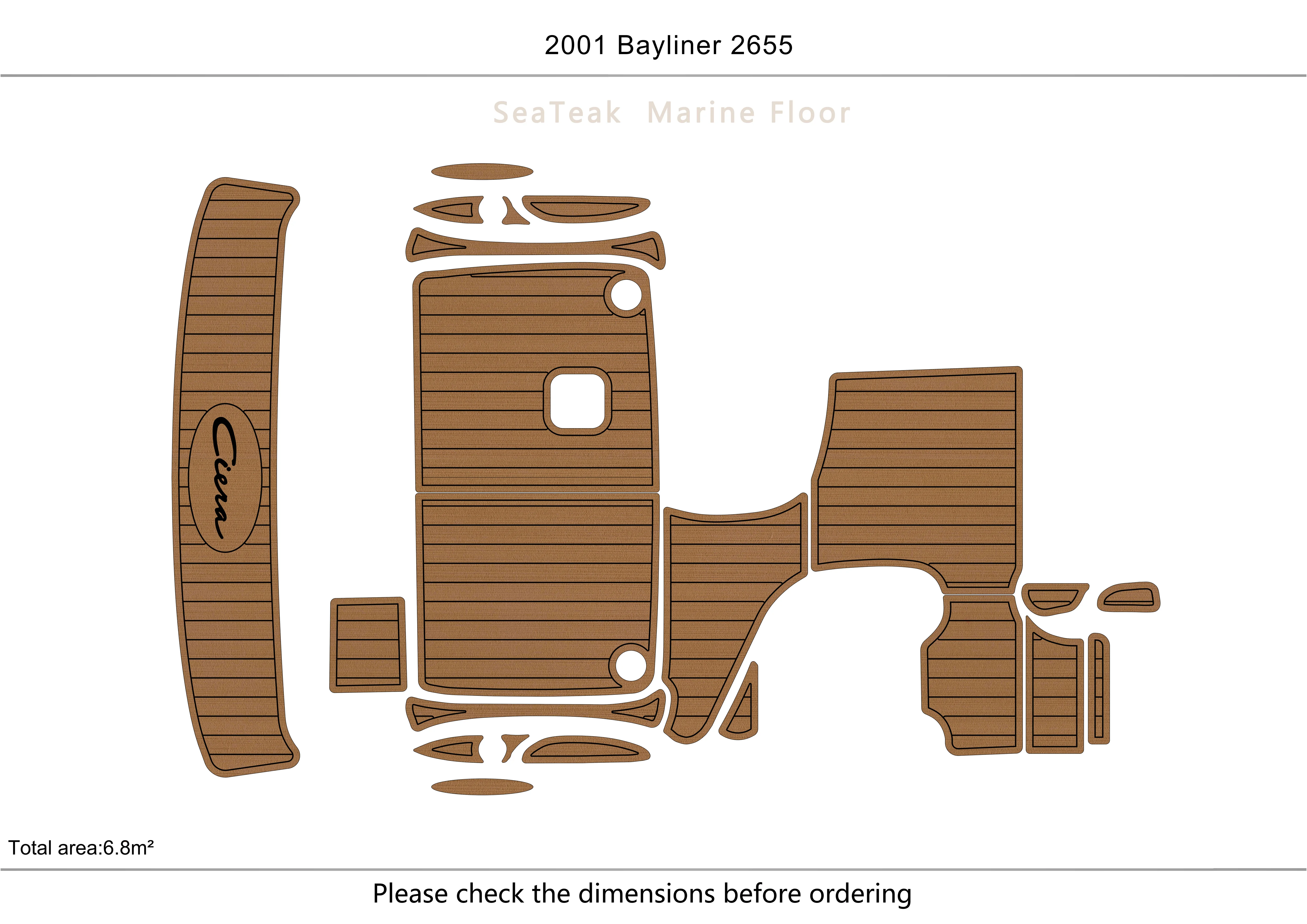 

2001 Bayliner 2655 Cockpit platform 1/4" 6mm EVA fAUX carpet Water Ski Yacht Fishing Boat Non-slip mat floor