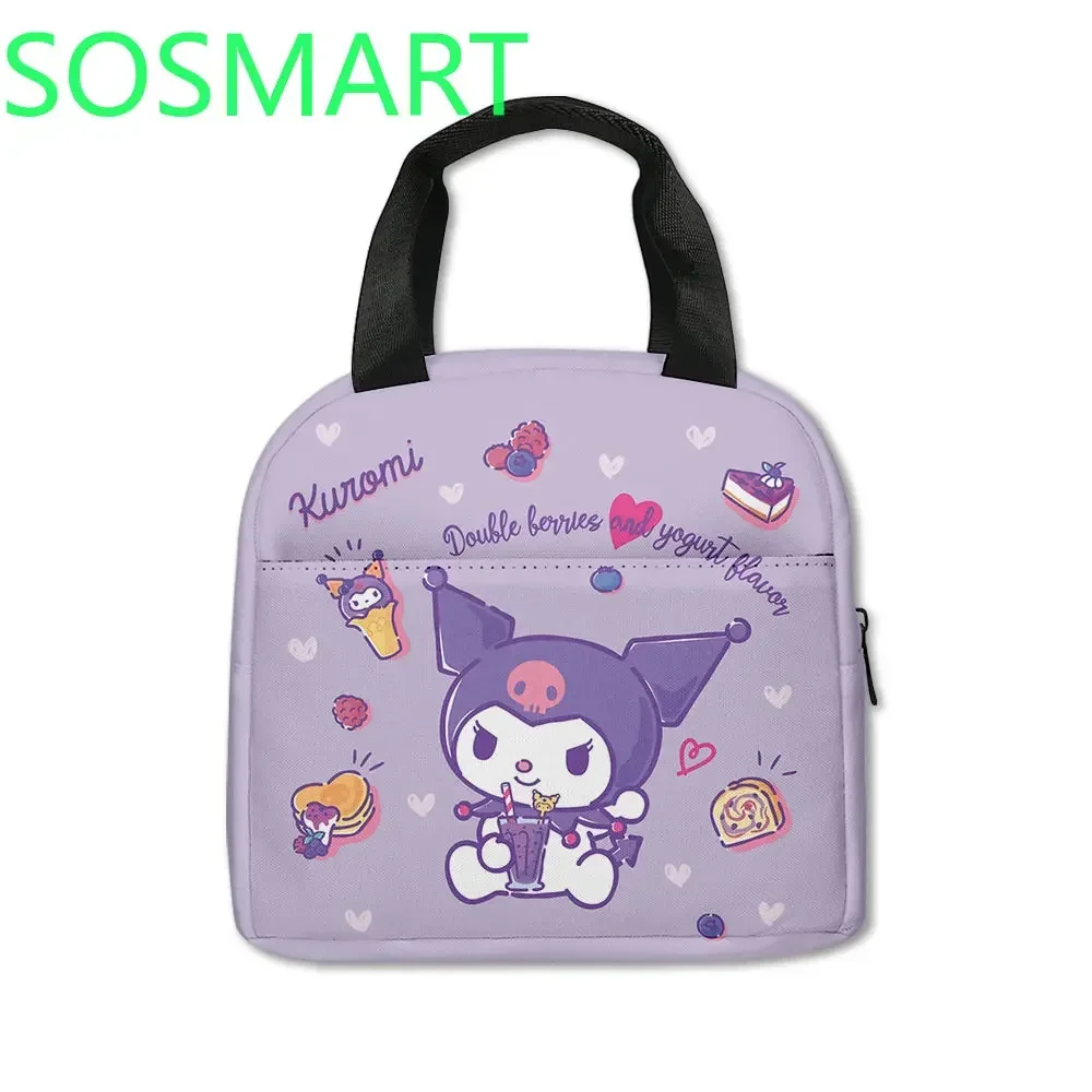 Bolsa de Picnic con impresión 3D Kuromi, bolsa de hielo portátil para estudiantes de escuela primaria, bolsa de almuerzo para niños, nuevo producto
