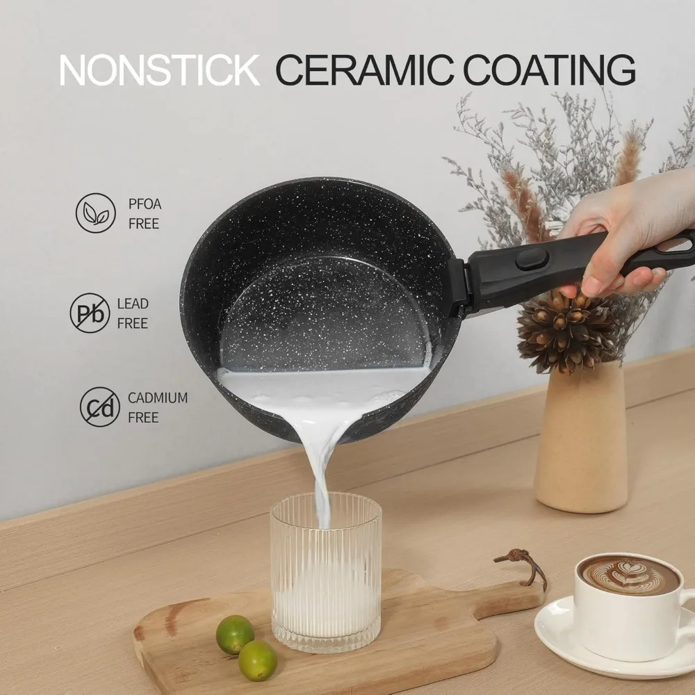 21PCS ceramic cookware set,Nonstick ceramic pan, Removable Handle pots and pans set, Stackable Pan Set, Ceramic Nonstick Pan Pot