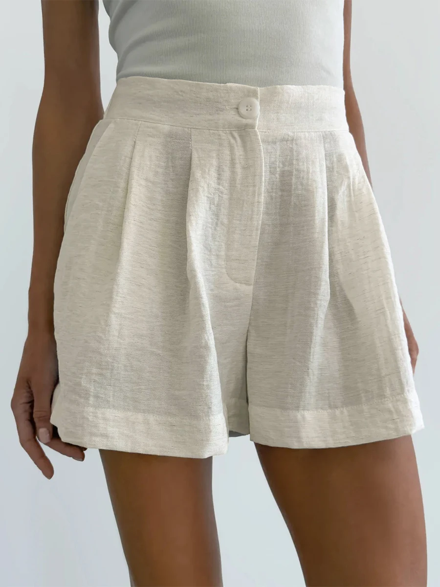 Sumuyoo Women's European and American Two-piece 2026 Casual Design Top and Shorts Set Suitable for Summer Commuting Wear