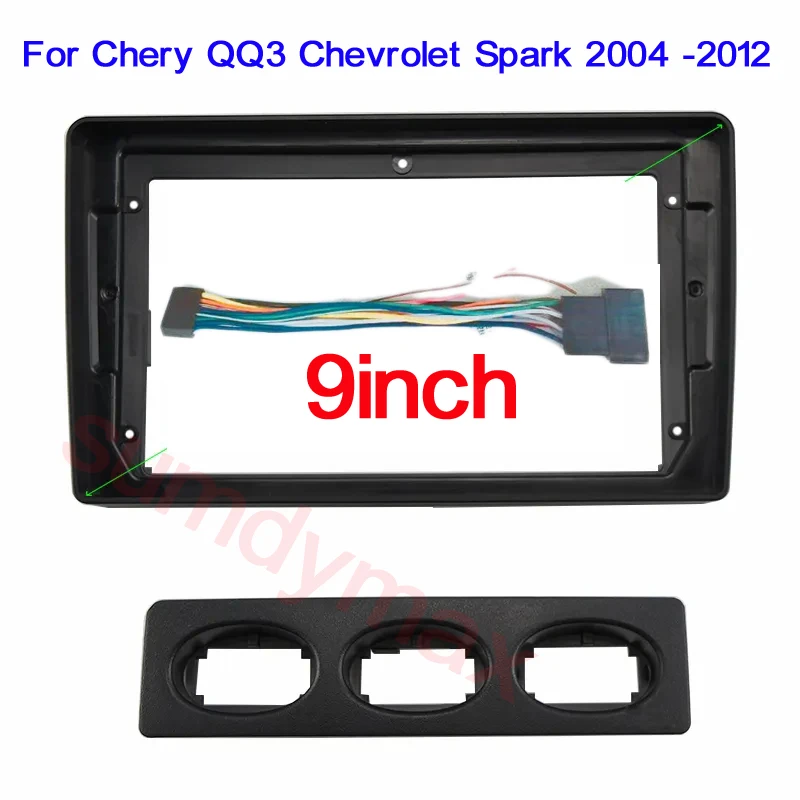 

1din Car Radio Fascia For Chery QQ3 For Chevrolet Spark 2004-2012 9 Inch Frame Android 2Din MP5 Player Stereo Panel