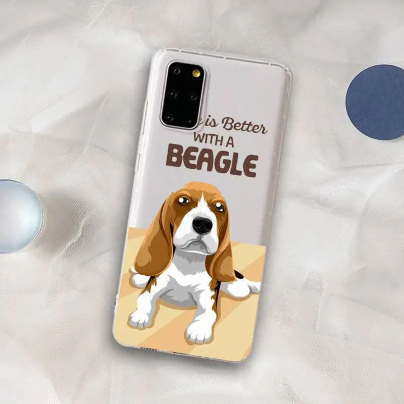 Beagle Dog Phone Case For Samsung S 20 21 22 23 for Redmi Note7 8 9 10 for Huawei P20 30 40 Clear Case