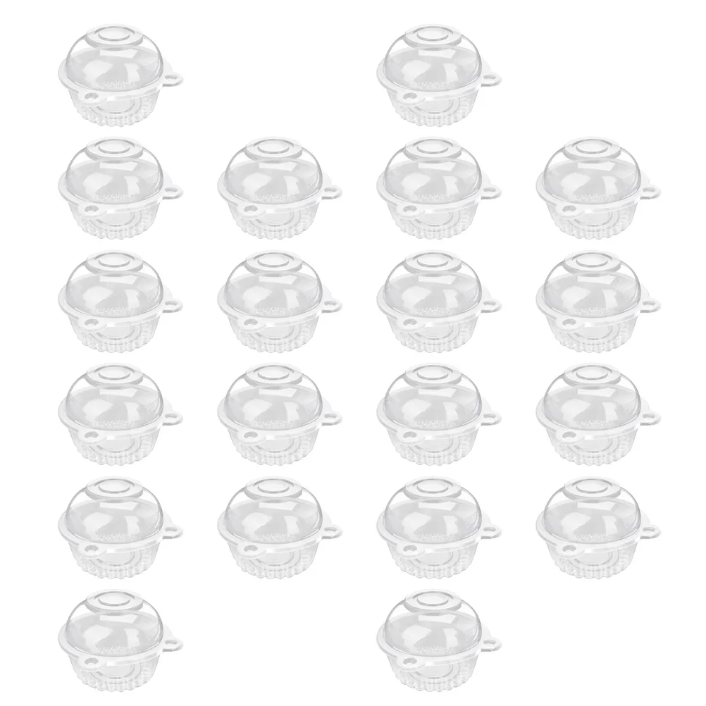 

50 Pcs Muffins Cake Cup Cups Portable Cupcake Holders Mousse with Cover Dome Visible Boxes Carrier