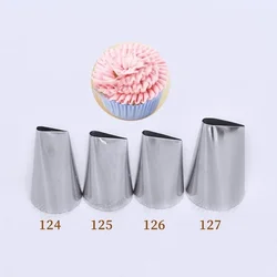 1pc Rose Petal Pastry Nozzles Stainless Steel Confectionery Decorating Icing Piping Tip Fondant Cake Baking Tool 124 125 126 127