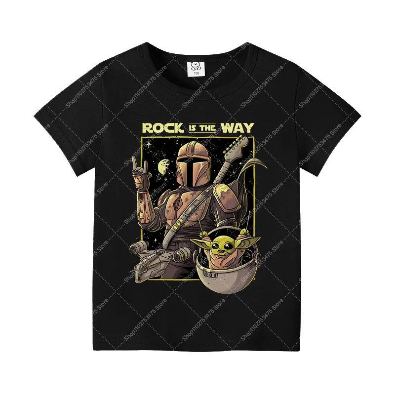 Cartoon Short Sleeve Tops Summer Casual Clothes Anime Star Wars Cotton T-shirt for 3-12 Fashion Cute Clothing Tee Birthday Gifts view 5