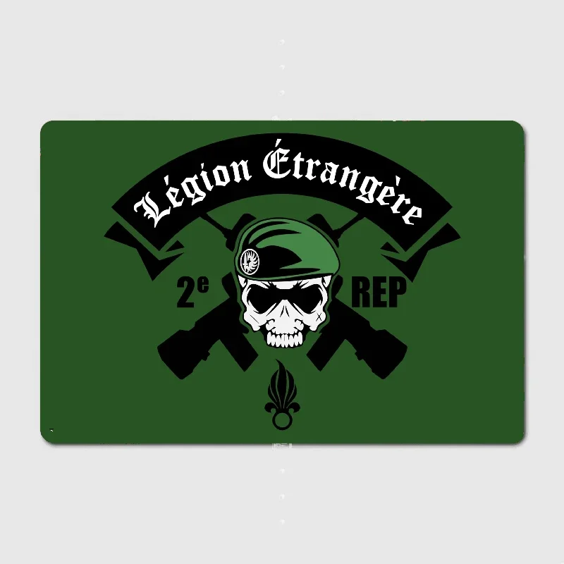 Légion Étrangère 2 Rep French Foreign Legion Paratrooper Poster Metal Plaque Club Bar Wall Decor Tin Sign Posters