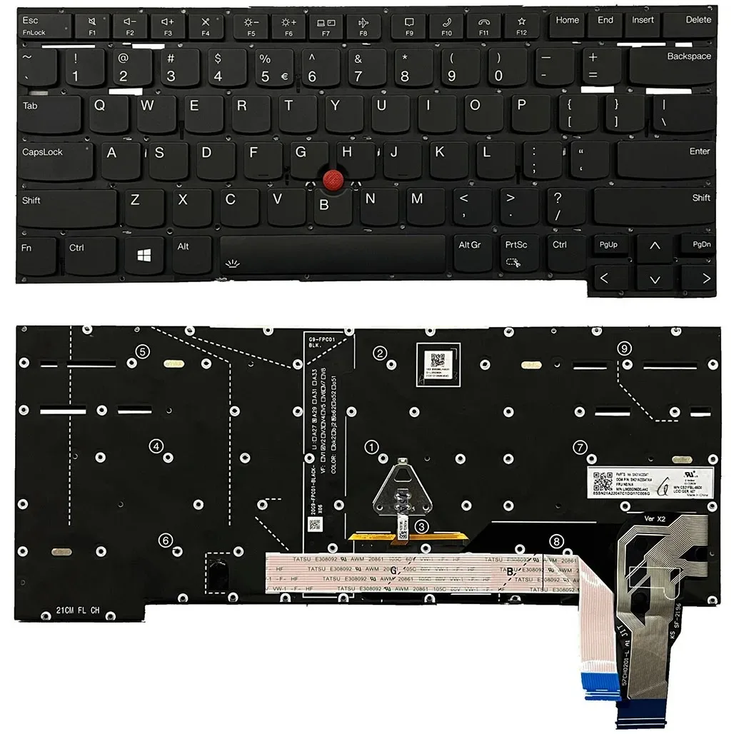 US Backlit/Without Backlit Keyboard For Lenovo ThinkPad T14s Gen 3 P1 Gen 4 5 X1 Extreme Gen 4 5  QWERTY