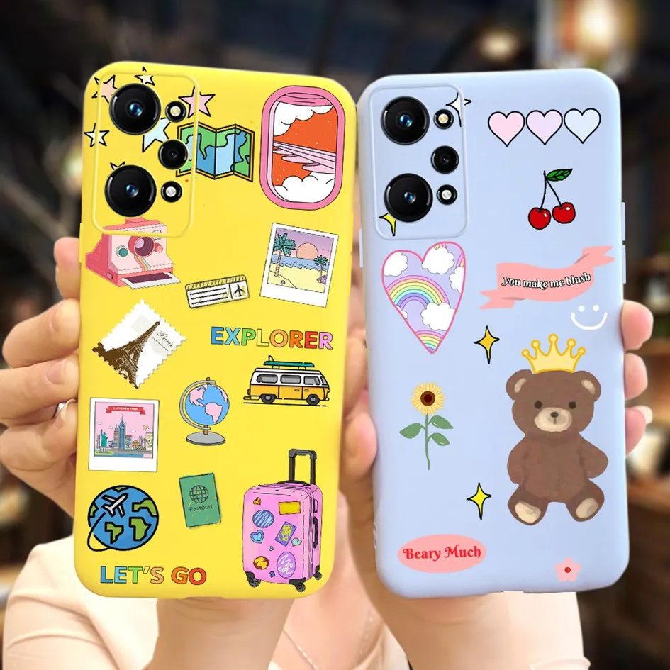 Para Realme GT Neo 2 Funda RMX3370 Funda de silicona suave con patrón de moda para Realme GT2 Neo2 Funda Realme GT Neo 3T Coque