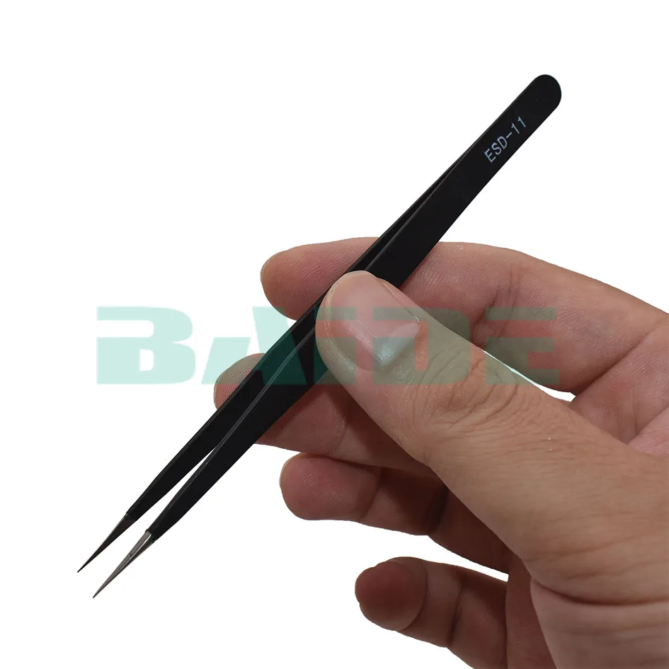 6pc Precision ESD Tweezers Anti-static Stainless Steel Tweezer Pinza with ESD 10 11 12 13 14 15 Repair Tool Tongs