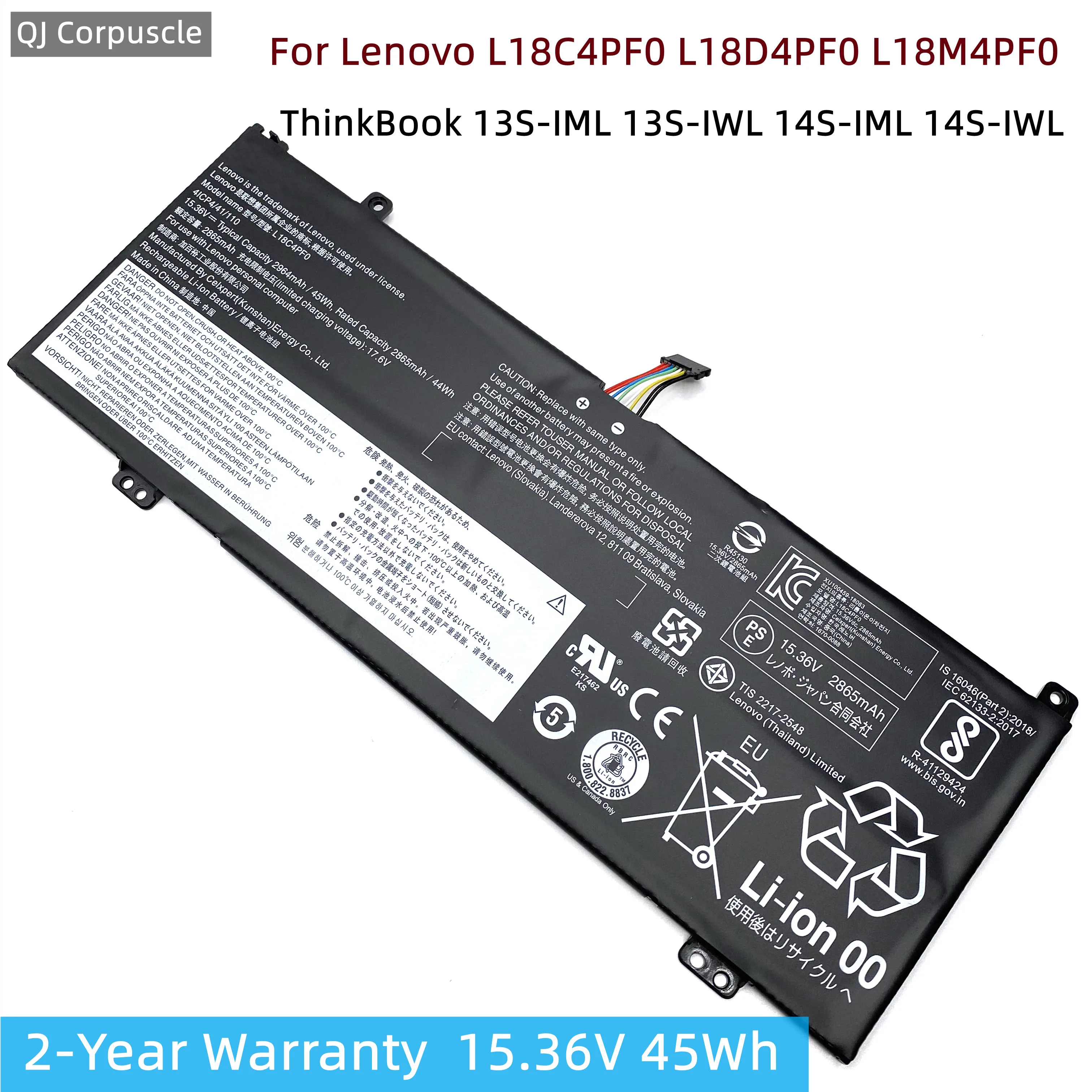 

NEW Original L18C4PF0 Laptop Battery For Lenovo ThinkBook 13S-IML 13S-IWL 14S-IML 14S-IWL 20RR 20RS 20R9 20RM Series L18D4PF0