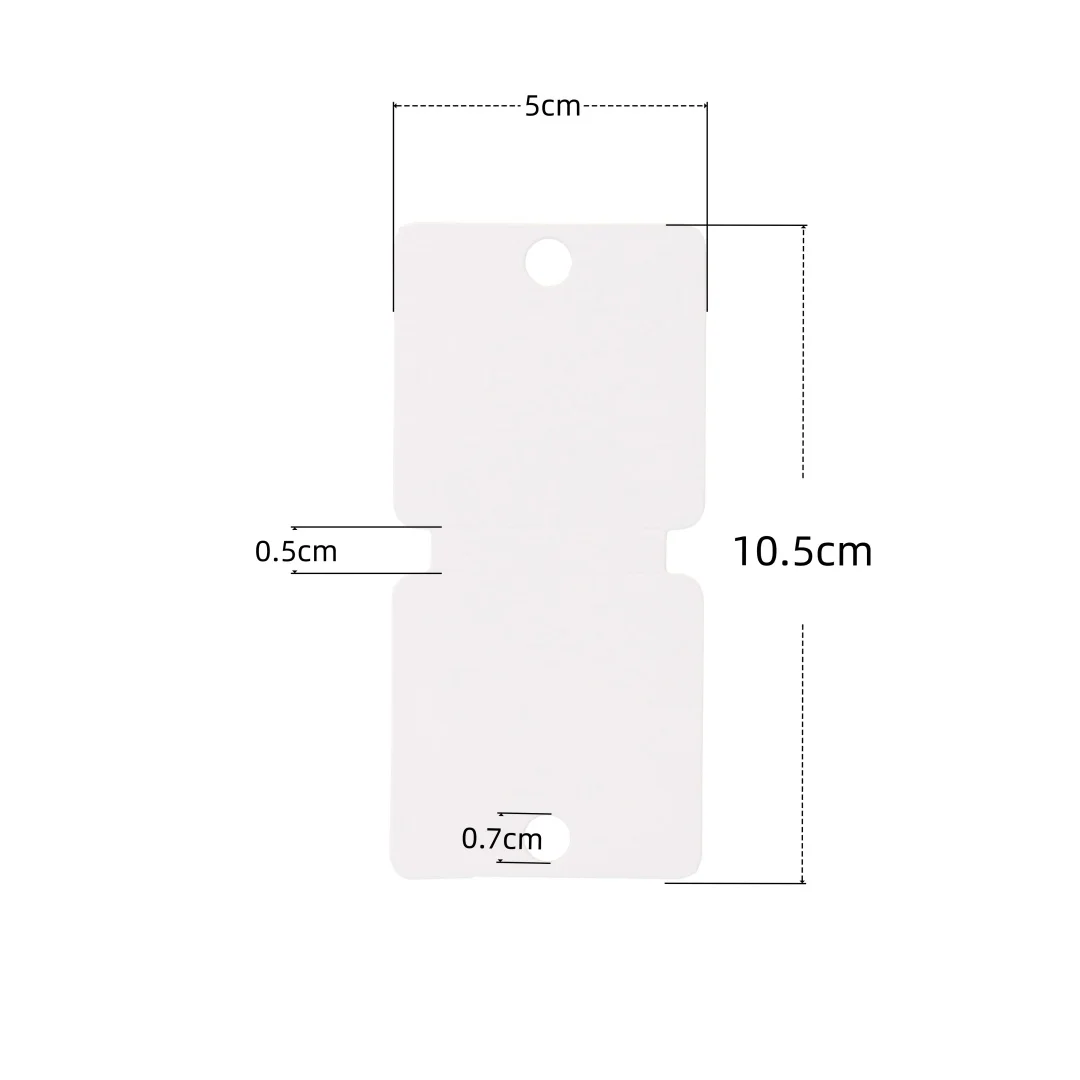 50PCS White Blank Folded Square Header Card For Necklace Beaded Bracelet Packing Paper Cardboard DIY Jewelry Making Supplies