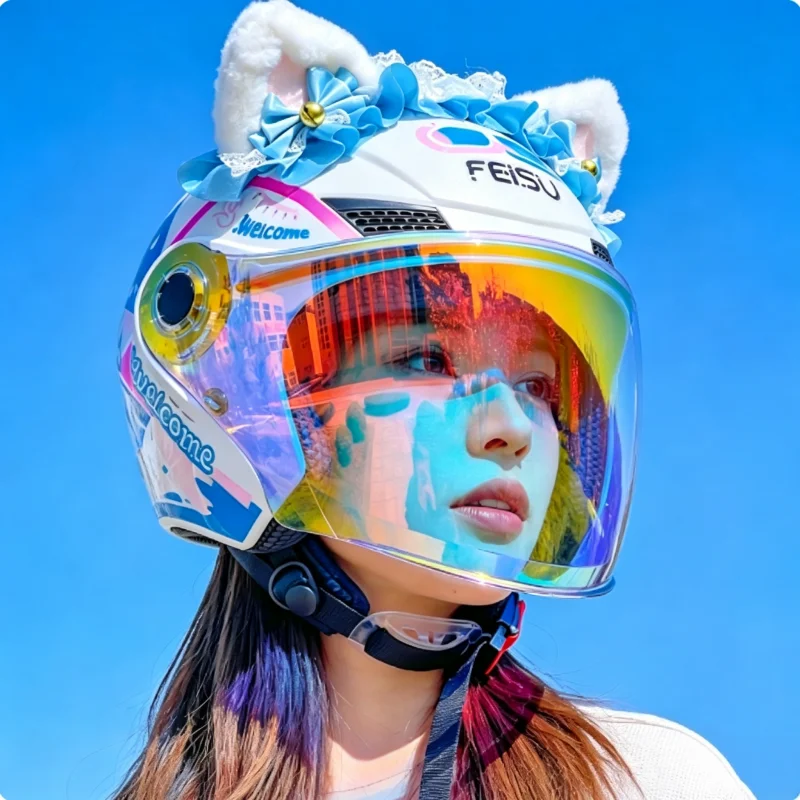 Original Ryzen Motorcycle Helmet Double Lens 3/4 Capacete DOT Certification Black Scooter Motorbike Casco for Honda