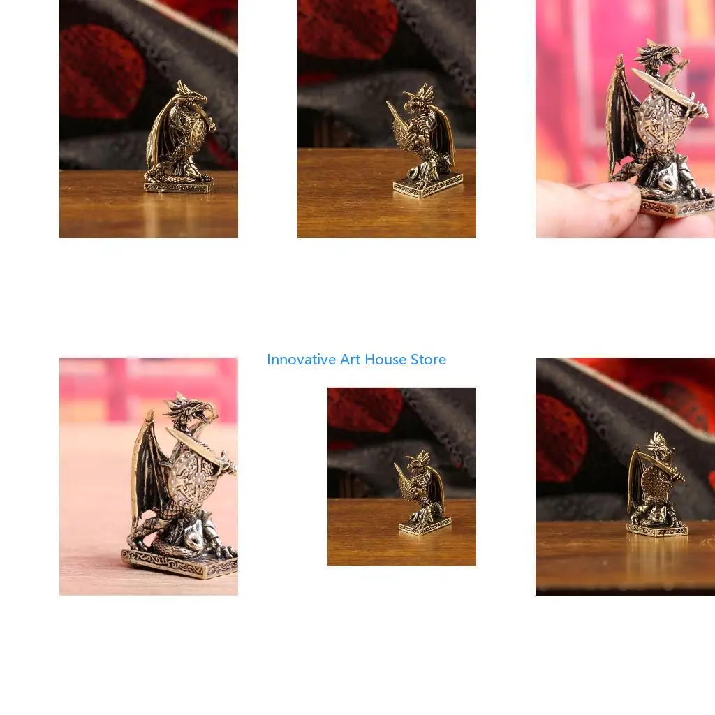 E1PC Decorative Dragon Figure with Fighter Detail and Cast Construction
